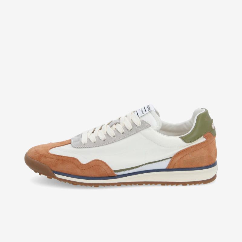 CAMDEN SNEAKER M - NYLON/SUEDE/NAP - BLANC CASSÉ/MARRON/VERT
